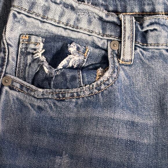 BLANKNYC The Madison Crop Distressed High-Rise Medium Wash Straight Jeans 25 - Picture 8 of 10